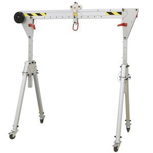 Portable Adjustable Aluminum Gantry Crane, 0.5Ton -5Ton Lightweight Mobile Aluminium Gantry Crane for Workshop Cleanroom