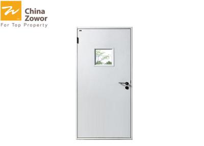 BS Certified White Color 90 Minute Insulated Fire Door With Vision Panel