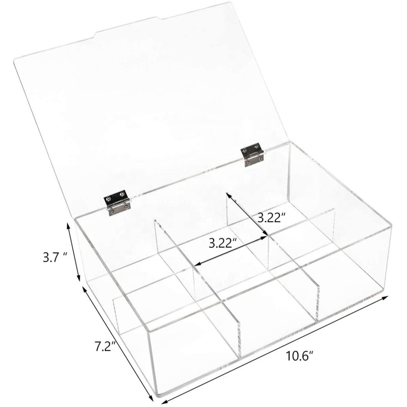 Clear Acrylic Trading Card Storage Box Multi-Compartment Organizer TCG Deck Game Cards Multifunctional Transparent Display Case