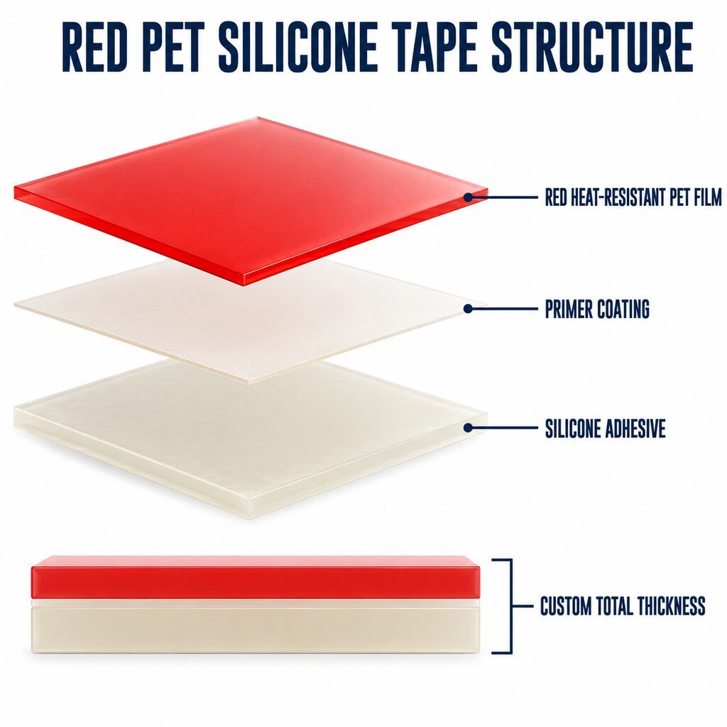 Red PET High Temperature Tape (Red Polyester Masking Tape / Red Powder Coating Tape / High-Visibility Process Protection Tape) – For Grounding Points, No-Spray Areas & PCB Masking