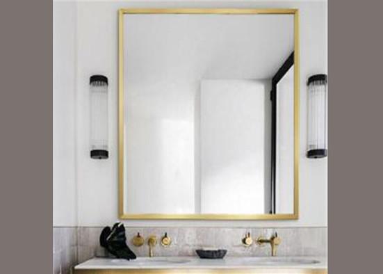 Popular Large Framed Bathroom Wall Mirrors Punch Free Installation Corrosion Resistant