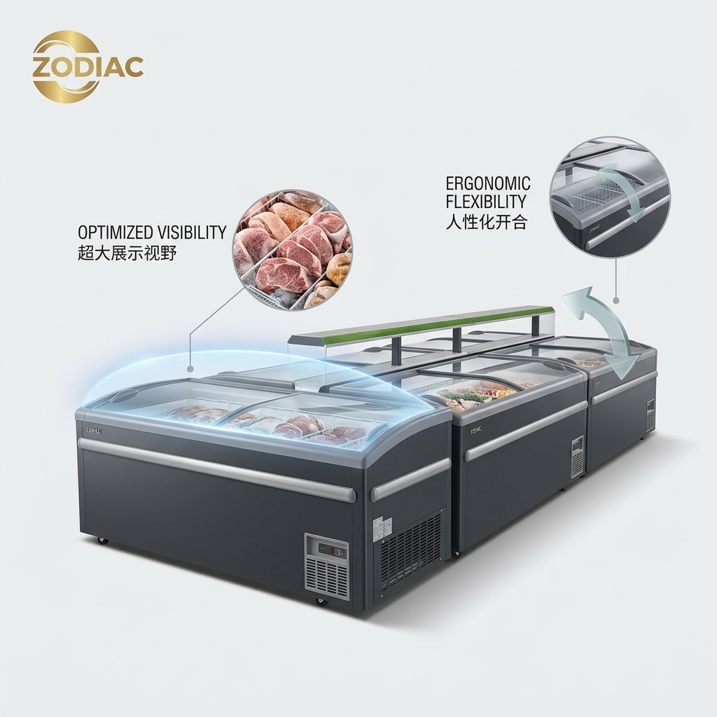Direct Cooling Popsicle Display Freezer 340W - 560W Ice Cream Display Refrigerat