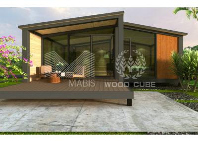 Apartamentos modulares modernos do projeto de madeira, duas casas pré-fabricadas quarto do feriado