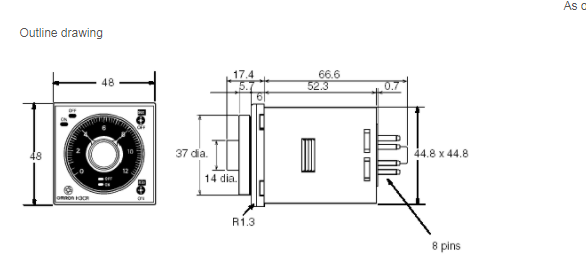 Twin Timer Omron PLC H3CRF8 100 - 240V AC For Automation Equipment