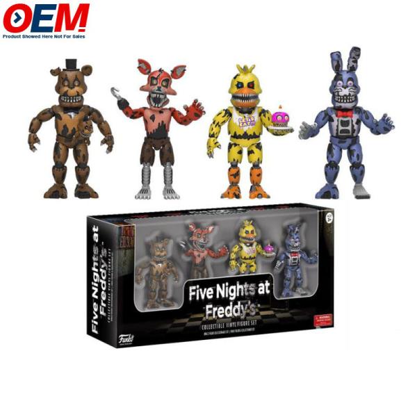 オーダーメイドOEM ホットセール 新着品 フライナイト・アット・フレディ アクション・フィギュア 4個/パック FNAF トイ・モデル PVC アクション・フィギュア