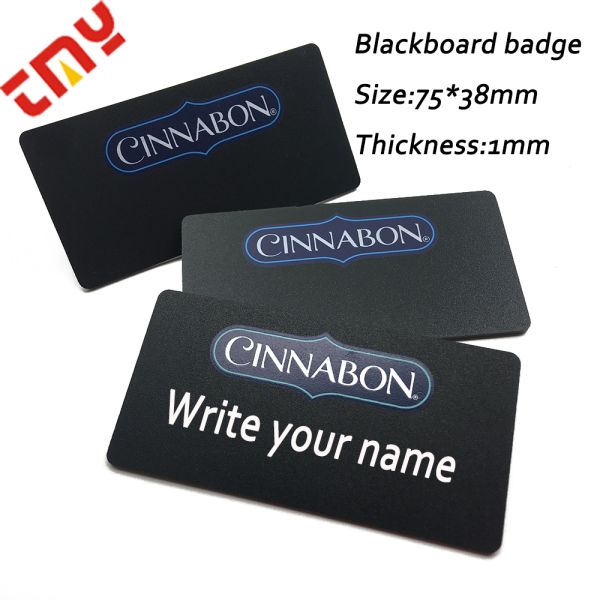 Wholesale High Quality Plastic PVC Writable Name Badge Blank Custom Design Chalkboard Name Badge