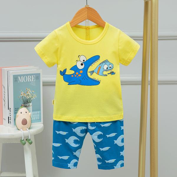 Big Fish Eat Small Fish Korean Children'S Cotton Nightwear For 3 Years 100cm
