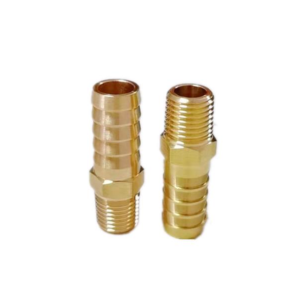Brass Hose Barb Adapter 1/2 Inch Barb x 1/4 Inch NPT Male Pipe Male Threaded End