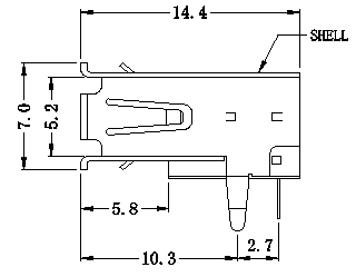 99961101-01 USB2.0 un type connecteur RoHS à angle droit, LPUSB1001