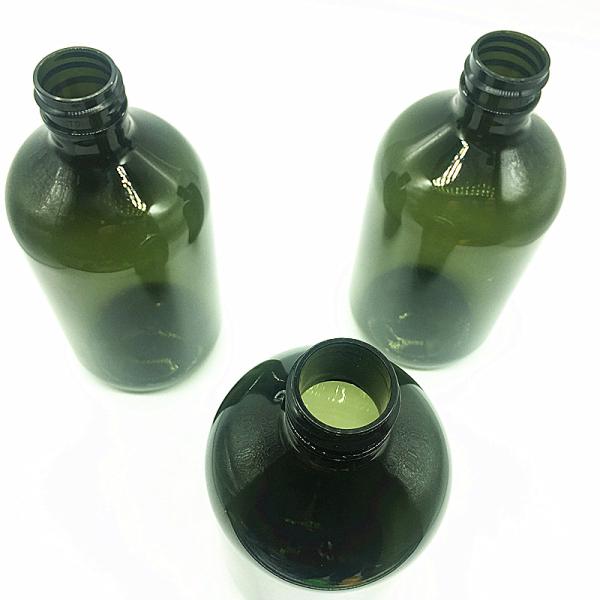 500ml Green PET Amber Boston Round Glass Bottles For Shampoo Liquid