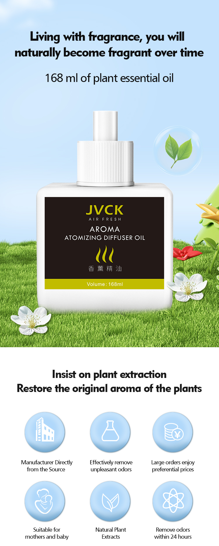 168ML Water Base Essential Oils For Aroma Diffusers In Hotels And Homes