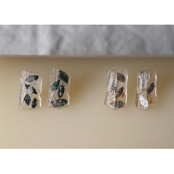 Forest's Eyes Real Eucalyptus Leaves Ice Transparent Clip And Stud Earrings Women Fashion