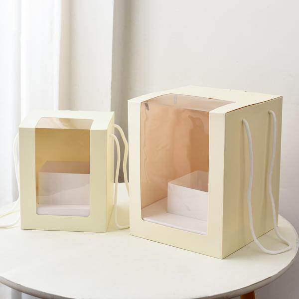 Eternal Blooms Cardboard Display Boxes Transparent  Flower Windowed Cake Boxes