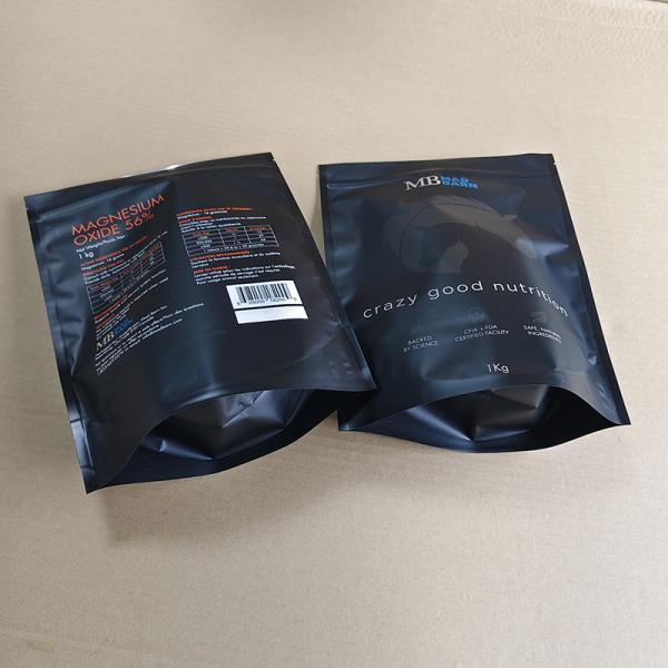 Custom Printed Stand Up Pouch for Coffee 3 Side Seal Matte Finish Freshness Lock Packaging