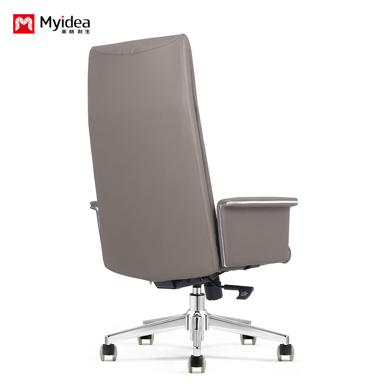 Luxury Executive Leather Desk Chair – Crafted with Soft Yet Tough Premium Leather, Featuring Pneumatic Seat Height Adjustment and Smooth Tilt/Tension Control for All-Day Comfort