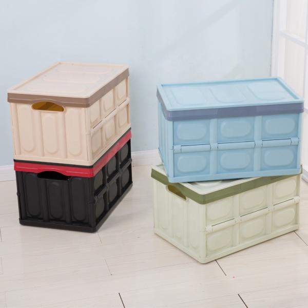 30L 55L Plastic Collapsible Storage Bins Heavy Duty Trunk Organizer For Suv