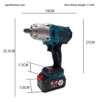 500N Bateria de lítio sem escova Chave de impacto elétrica Torque grande Pneus removíveis de carro