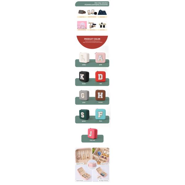 Boîte de rangement de bijoux en velours rose