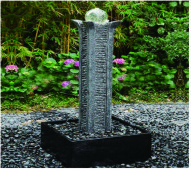 Hexagon Base Natural Stone Fountains Outdoor For Lanscape Hand Carved