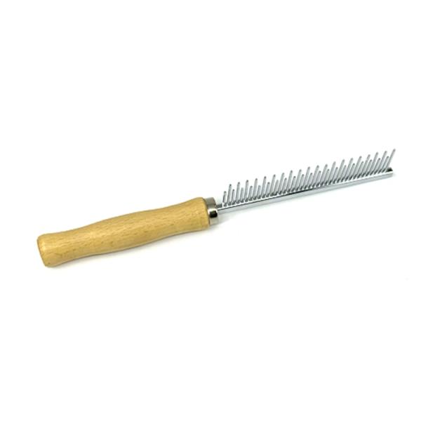Peigne à aiguilles pour animaux de compagnie 40 PINS Double rangée Manche en bois Brosse de toilettage pour chien et chat