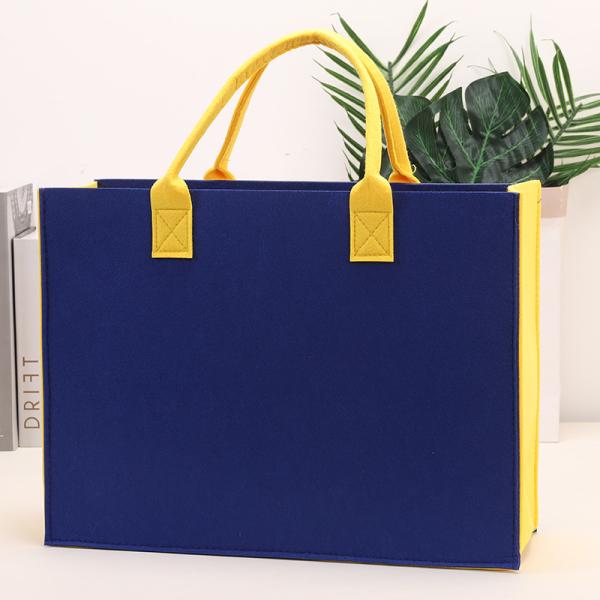 Felt Tote Bag Reusable Lightly Heavy Duty Grocery Tote Bag With Handles Shopping Felt Bags Wholesale Custom Simple Letter Logo Eco-Friendly Durable Multi-Scenario Suitable Felt Shopping Tote Bag