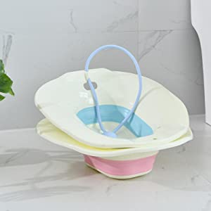 Folding Toilet Sitz Bath Toilet Seat Perineal Soaking Bath for Postpartum Care, Hemorrhoid Treatment Yoni Steam Soothes