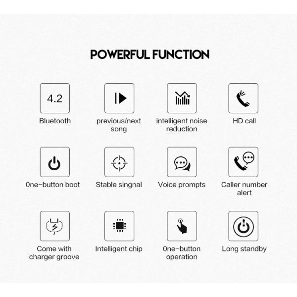 V4.2 Wireless Stereo Earphone Magnetic Dual Earbuds Controller Cable In Ear Sport Headset