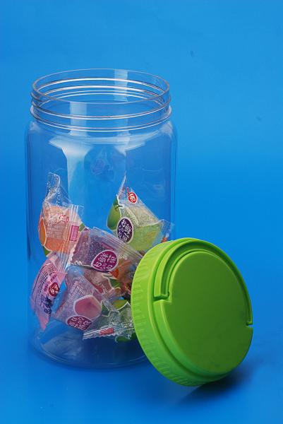 Large Capacity Round Plastic Jars , Transparent Plastic Airtight Storage Jars