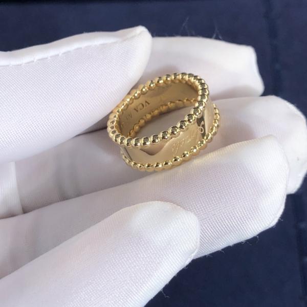 Elegant  Factory Make Real Gold Van Cleef & Arpels 18k Gold PerléE Signature Ring