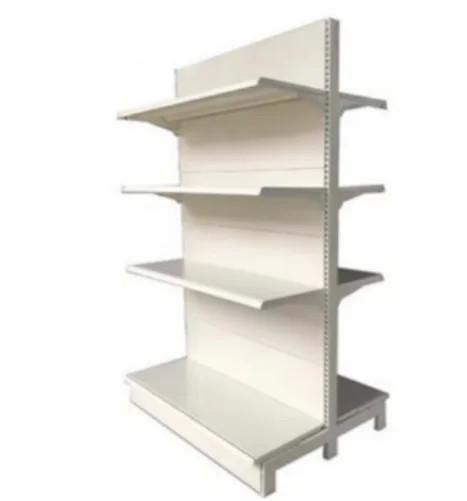 Pharmacy shelf white color double sided pharmacy display rack