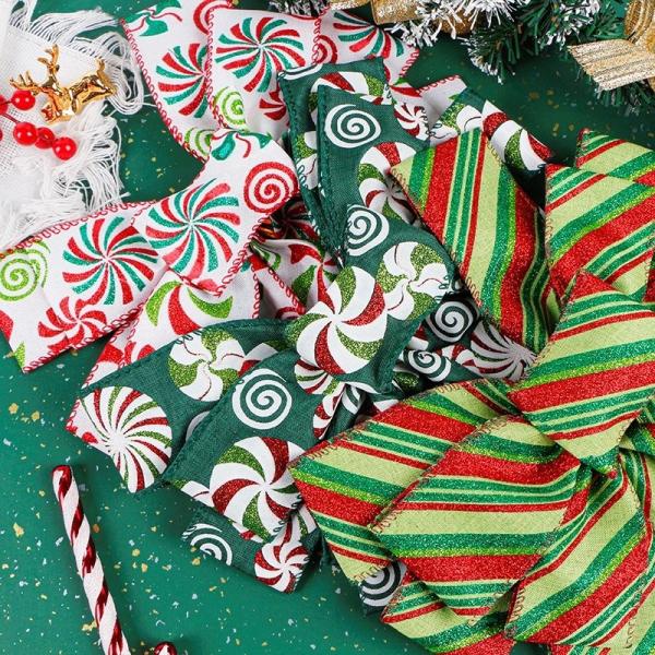 2024 Decoração de Natal Arco Personalizável Big Burlap Ribbon Arcos com borda de fio