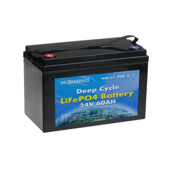24V 60Ah LiFePO4 Battery Pack with 2000 Cycles Built-in BMS and Customizable Options for Tricycles