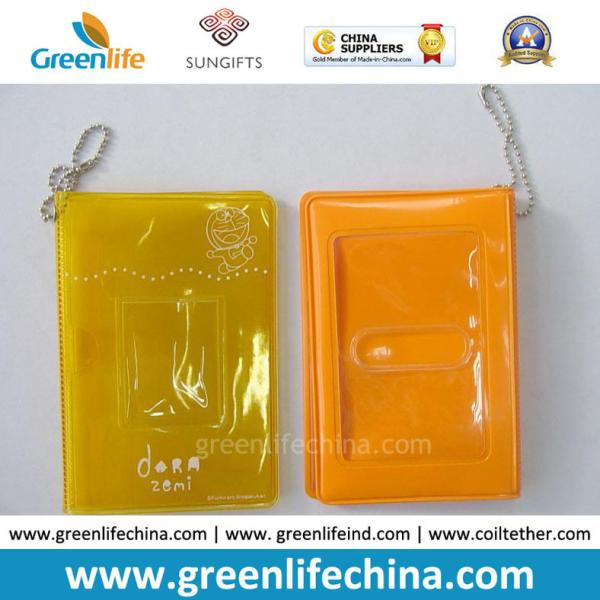 High Quality Cartoon PVC Plastic Card Pocket W/Key Coil Chain