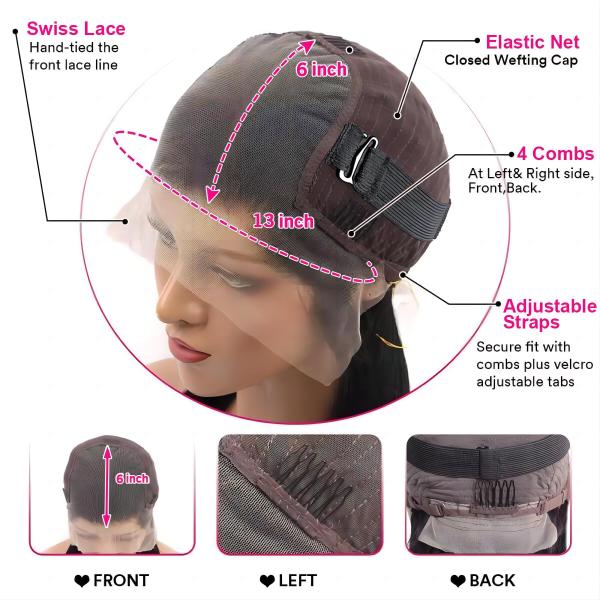 360 Full 13x6 Hd Lace Front Virgin Hair Wigs 100% Raw Natural Human Hair With Frontal