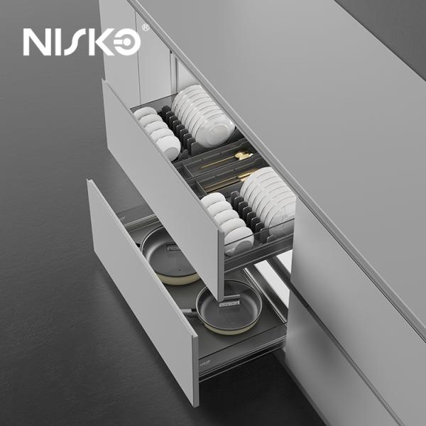 Dispositif de cuisson à double plateau, étagère, panier à retirer, plateau de couverts réglable, organisateur de cuisine