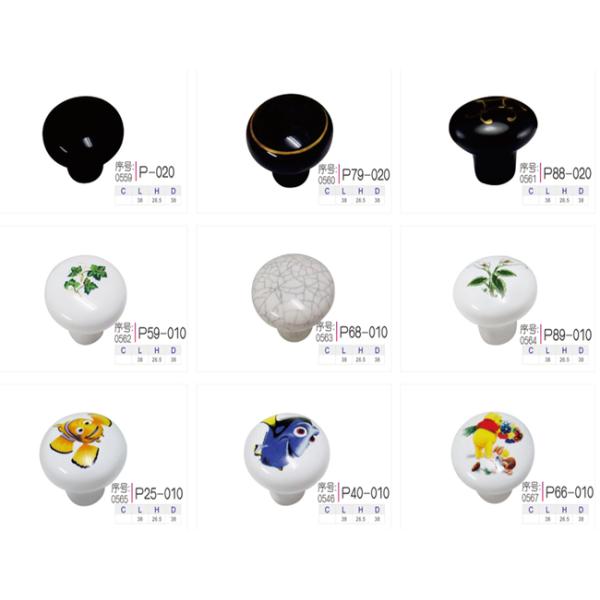 Kitchen Cupboard  Door Knobs Ceramic Handles Antique Bronze Oval Porcelain Dresser Pulls