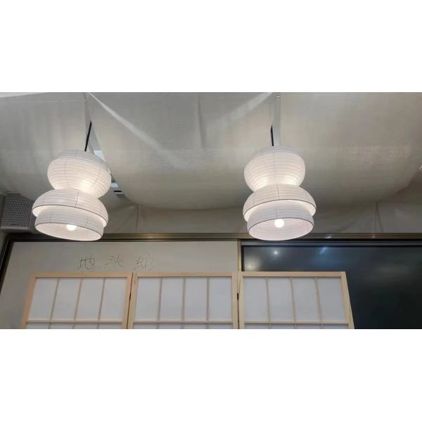 Japanese Pendant Lights Vintage Fabric Lantern Wabi Sabi Lights (WH-VP-335)