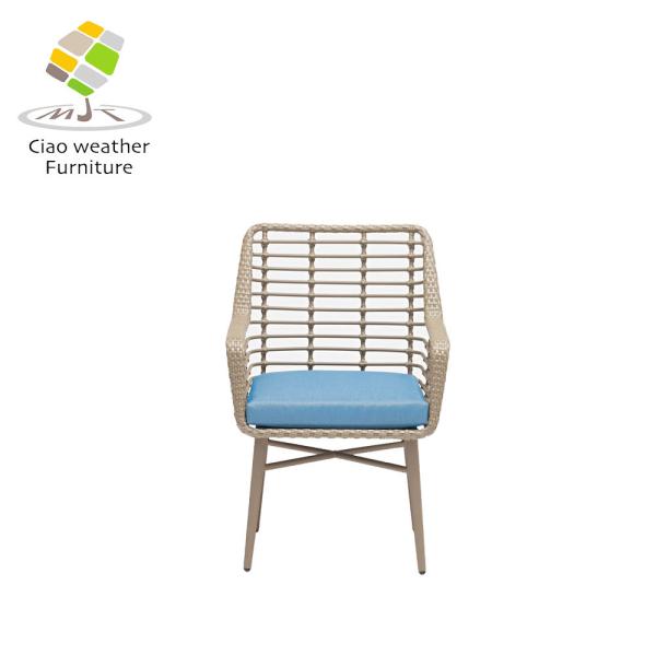 Chaise en rotin de jardin enroulée en poudre pour meubles extérieurs étanches à l'eau et au soleil