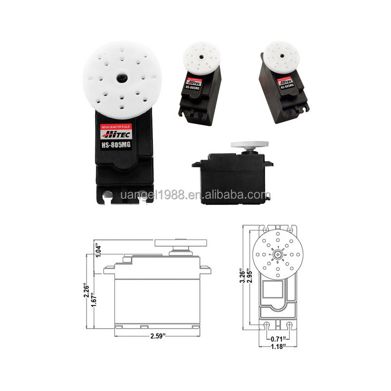 Hitec HS-805MG HS 4.8V-6.0V Water Dust Resistant Mega Metal Gear 8Mm Output Shaft Dual Ball Bearings Servo For 1/5Th Car