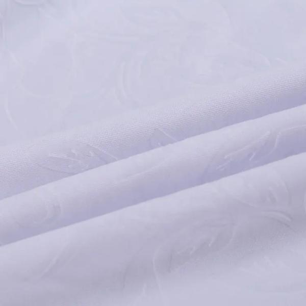 Stretch White 3d Polyester Spandex Knit Weft Scuba Custom Embossed Fabric women fabric