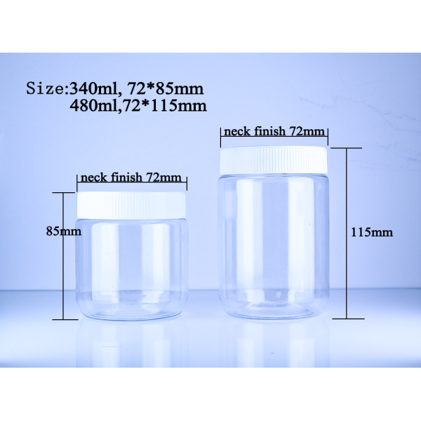 FSSC22000 Certified Wholesale Clear PET Peanut Butter Jars – Food Grade Plastic Packaging for Bulk Orders OEM Customization