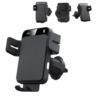 Sliding Cover Magsafe Wireless Car Charger Three Way Automatic Adjustment Clamp Arm