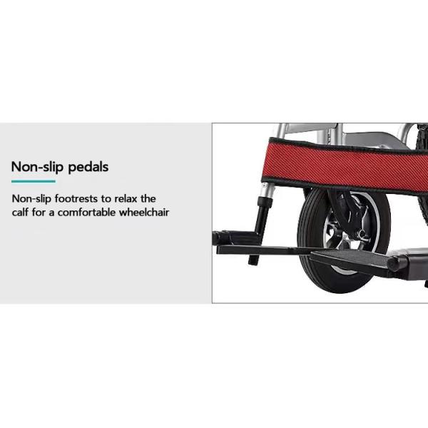 Reinforced Lightweight Foldable Electric Wheelchair Chromed Steel Multi Functional