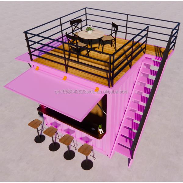 Galvanized Steel Square Tubes Used for Shop 10ft Pop up Mobile Prefabricated Container Restaurant Street Food Kiosk
