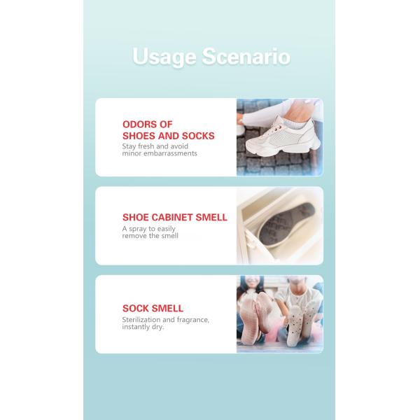 Antibacteriano Deodorante para pies y zapatos Spray Eliminador de olor OEM