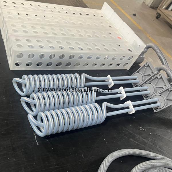 オーバー・ザ・サイド設置 2KW 垂直スパイラル型 PTFE浸漬ヒーター 電気電源 400V 電圧