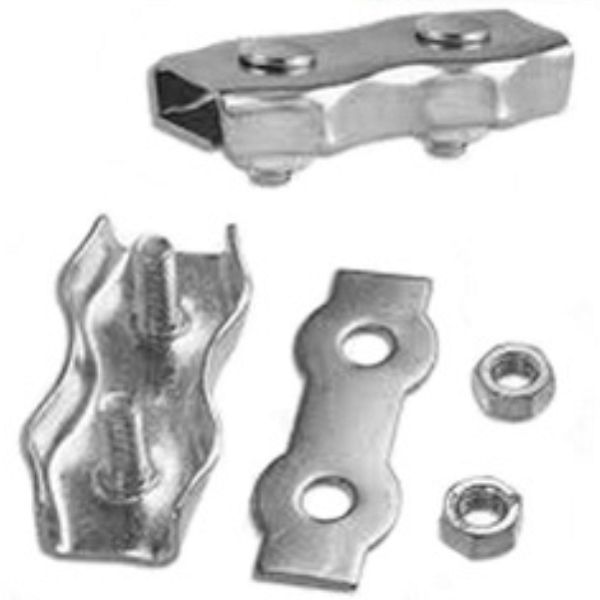 El cinc a dos caras de acero inoxidable del acero de carbono del clip de la abrazadera de cuerda de alambre plateó