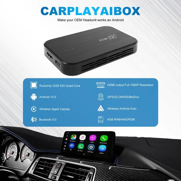 Z4 Mini Wireless Carplay Adaptador RGB Light USB Tipo-C Port Automático Carplay