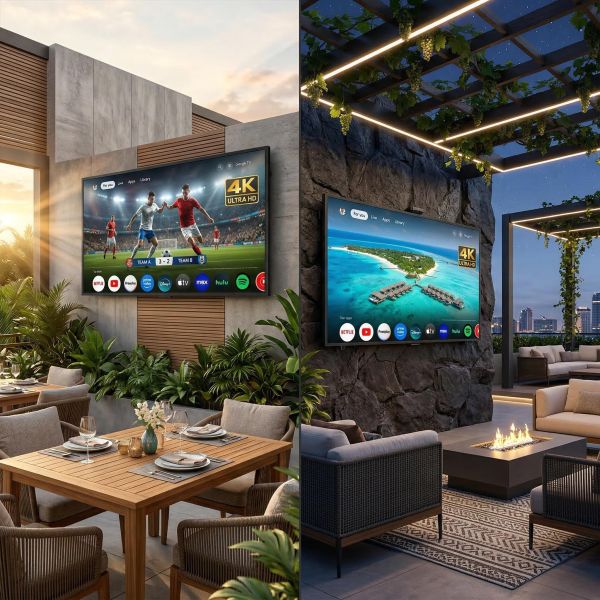 Waterproof Outdoor TV with Google TV 1500-3000nits Sunlight Readable Screen