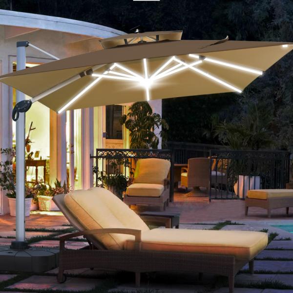 12ft Cantilever Umbrella Ideal for Outdoor Furniture and Nature-Inspired Designs